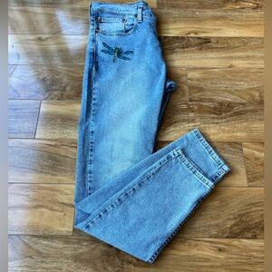Vintage Levi's  Light wash Denim Jeans   Dragon Embroidery